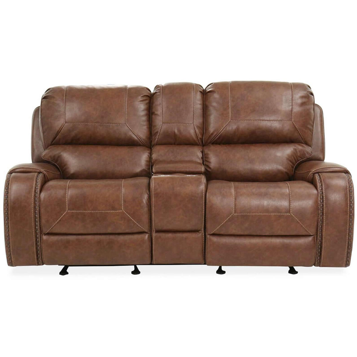  Steve Silver Furniture Keily KE800CL Glider Recliner Loveseat - Brown IMAGE 1