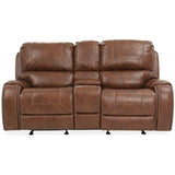  Steve Silver Furniture Keily KE800CL Glider Recliner Loveseat - Brown IMAGE 1
