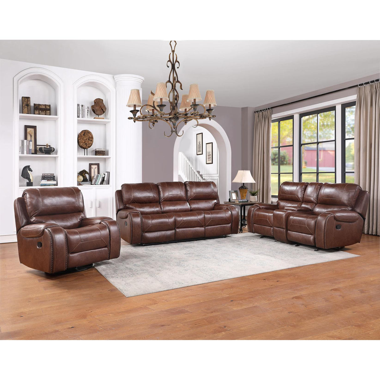  Steve Silver Furniture Keily KE800CL Glider Recliner Loveseat - Brown IMAGE 10