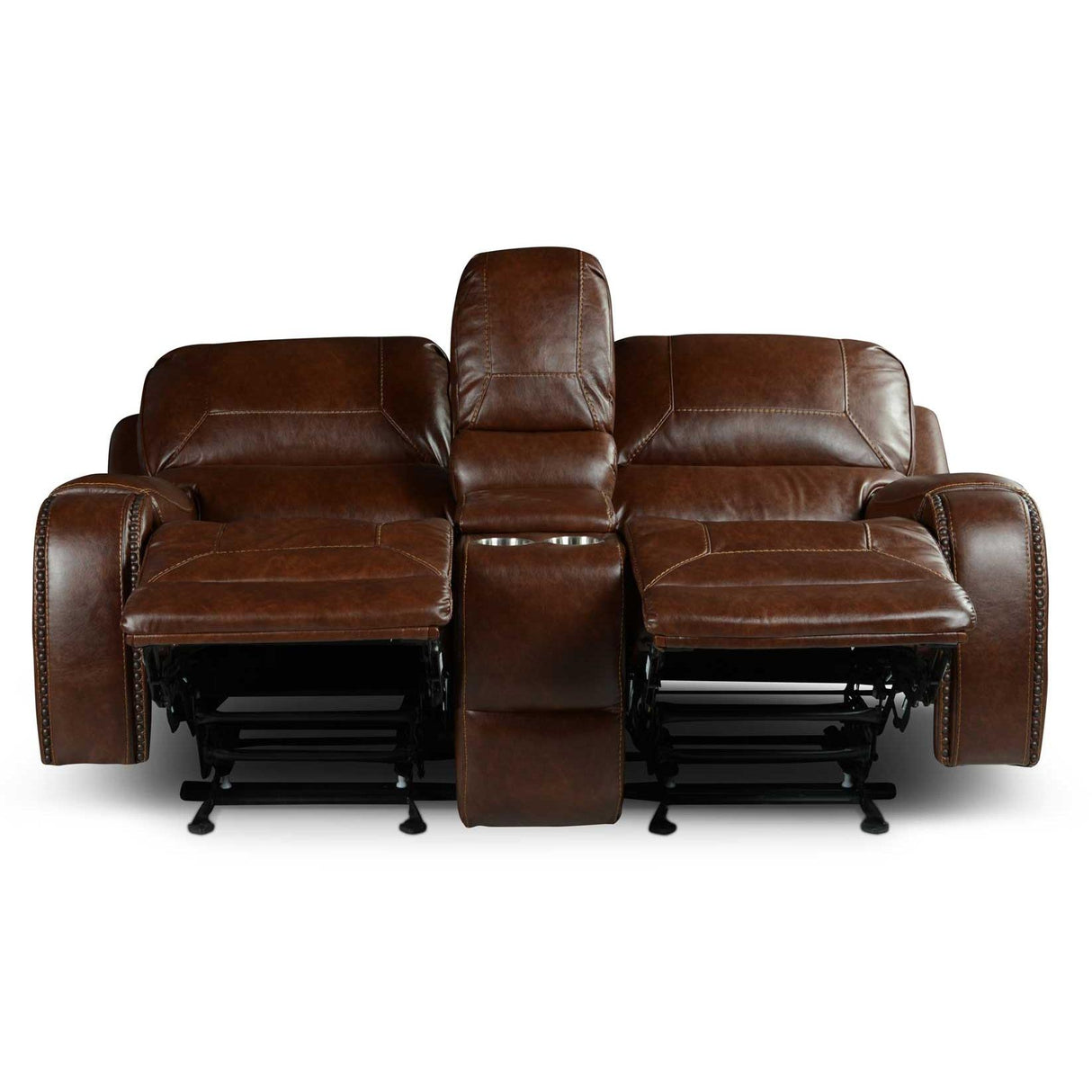  Steve Silver Furniture Keily KE800CL Glider Recliner Loveseat - Brown IMAGE 2