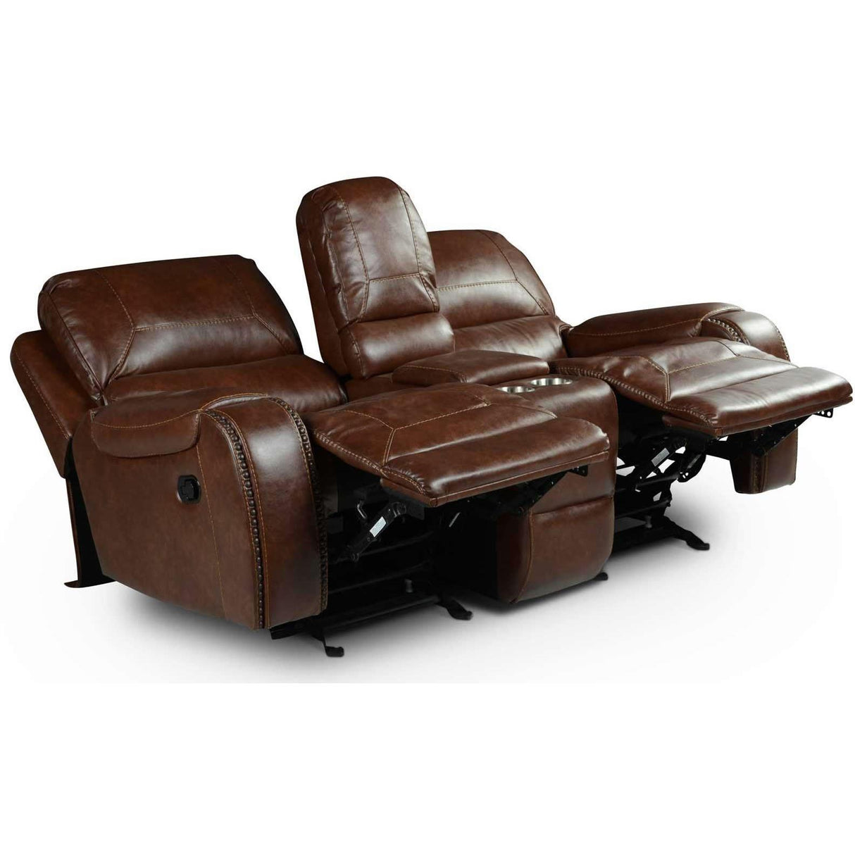  Steve Silver Furniture Keily KE800CL Glider Recliner Loveseat - Brown IMAGE 3