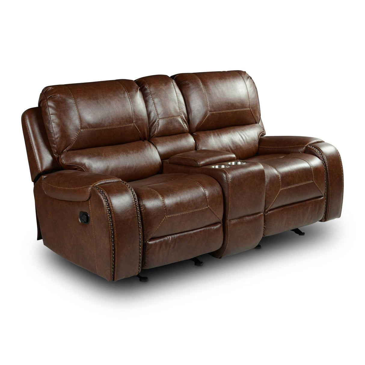  Steve Silver Furniture Keily KE800CL Glider Recliner Loveseat - Brown IMAGE 4