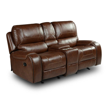  Steve Silver Furniture Keily KE800CL Glider Recliner Loveseat - Brown IMAGE 4
