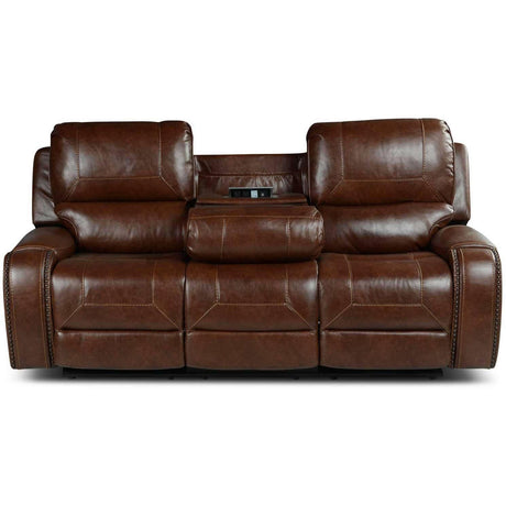  Steve Silver Furniture Keily KE800S Recliner Sofa w/Drop-Down Table - Brown IMAGE 2