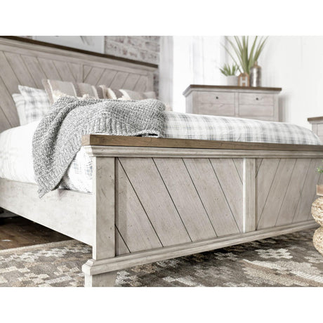  Steve Silver Furniture Bear Creek BC900 Queen Panel Bed - White Smoke IMAGE 3