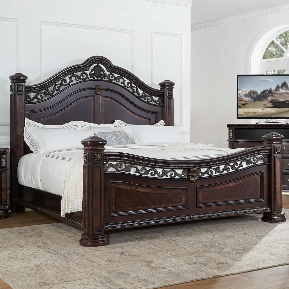  Steve Silver Furniture Monte Carlo RE163SS King Poster Bed IMAGE 1