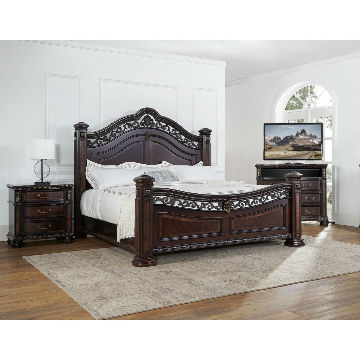 Steve Silver Furniture Monte Carlo RE163SS King Poster Bed IMAGE 2