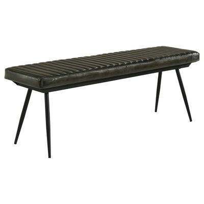 Coaster Furniture Misty 110653 Leather Upholstered Dining Bench - Antique Espresso IMAGE 1