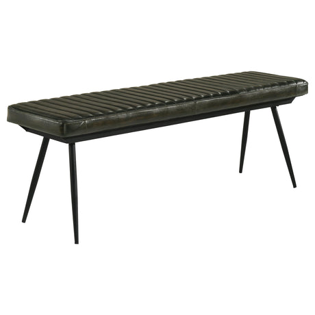  Coaster Furniture Misty 110653 Leather Upholstered Dining Bench - Antique Espresso IMAGE 1