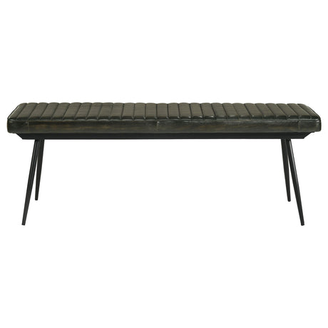  Coaster Furniture Misty 110653 Leather Upholstered Dining Bench - Antique Espresso IMAGE 2
