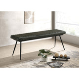  Coaster Furniture Misty 110653 Leather Upholstered Dining Bench - Antique Espresso IMAGE 3
