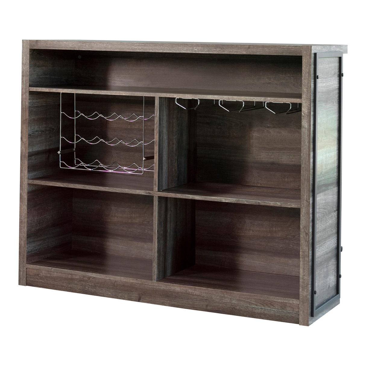  Coaster Furniture Joe 182071 5-shelf Composite Wood Home Bar Wine Cabinet - Aged Oak IMAGE 2