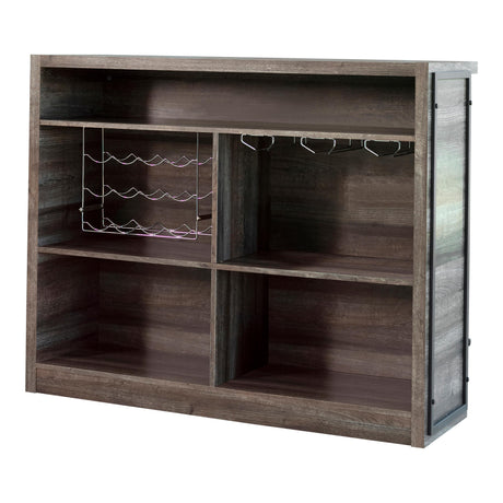  Coaster Furniture Joe 182071 5-shelf Composite Wood Home Bar Wine Cabinet - Aged Oak IMAGE 2