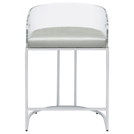  Coaster Furniture Thermosolis 183405 Clear Acrylic Counter Chair - Chrome IMAGE 2