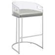  Coaster Furniture Thermosolis 183406 Clear Acrylic Bar Chair - Chrome IMAGE 1