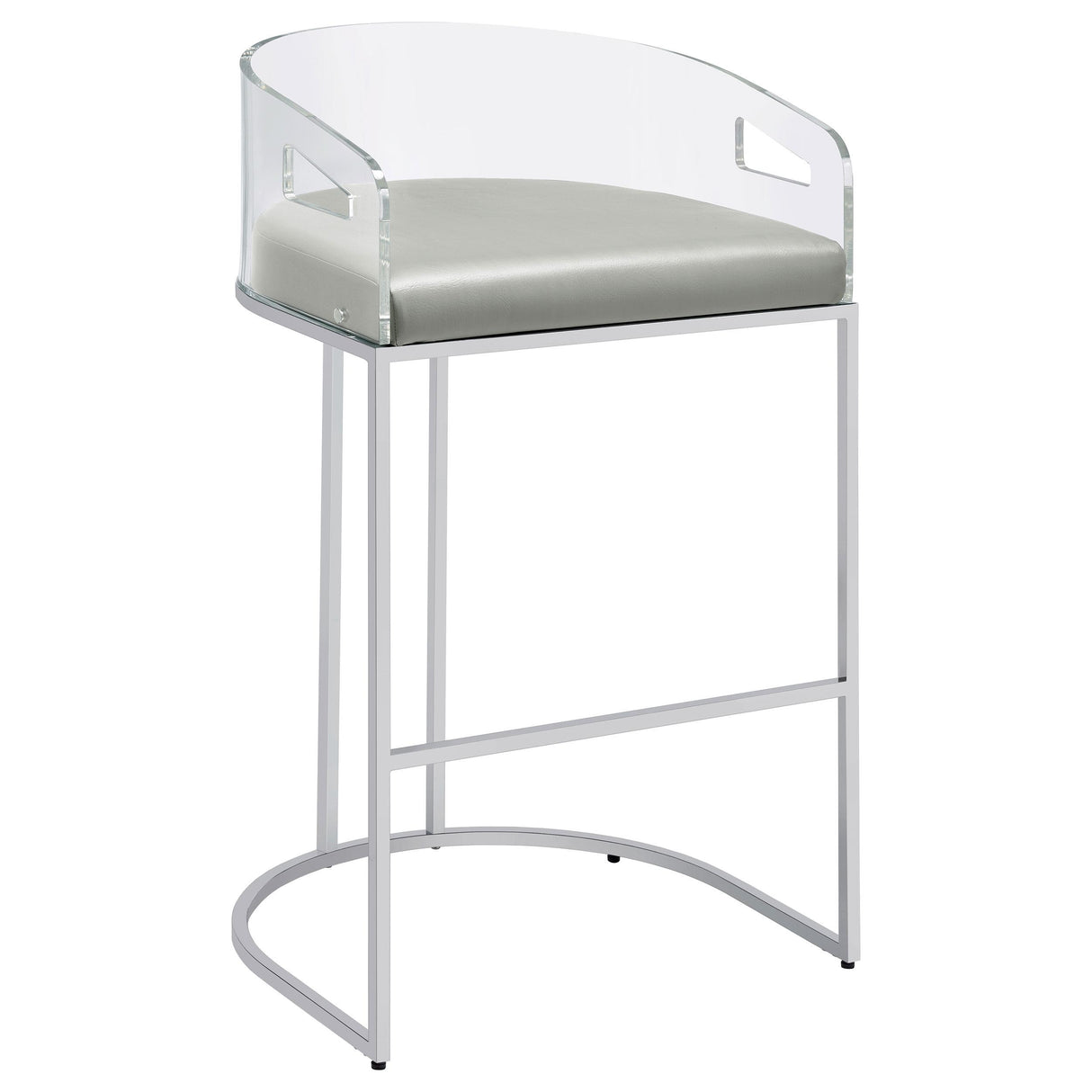  Coaster Furniture Thermosolis 183406 Clear Acrylic Bar Chair - Chrome IMAGE 1