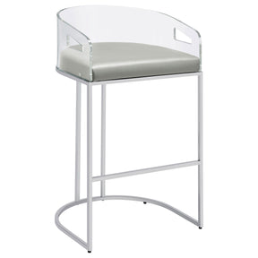  Coaster Furniture Thermosolis 183406 Clear Acrylic Bar Chair - Chrome IMAGE 1