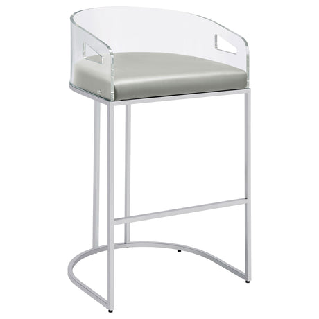  Coaster Furniture Thermosolis 183406 Clear Acrylic Bar Chair - Chrome IMAGE 1