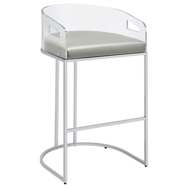  Coaster Furniture Thermosolis 183406 Clear Acrylic Bar Chair - Chrome IMAGE 1