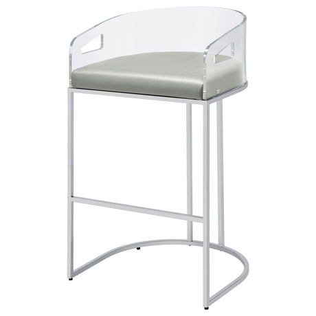  Coaster Furniture Thermosolis 183406 Clear Acrylic Bar Chair - Chrome IMAGE 3