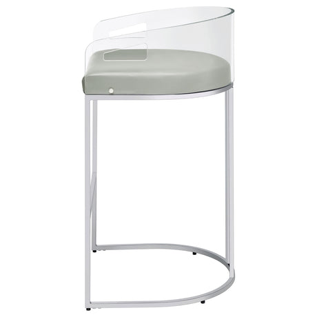  Coaster Furniture Thermosolis 183406 Clear Acrylic Bar Chair - Chrome IMAGE 4