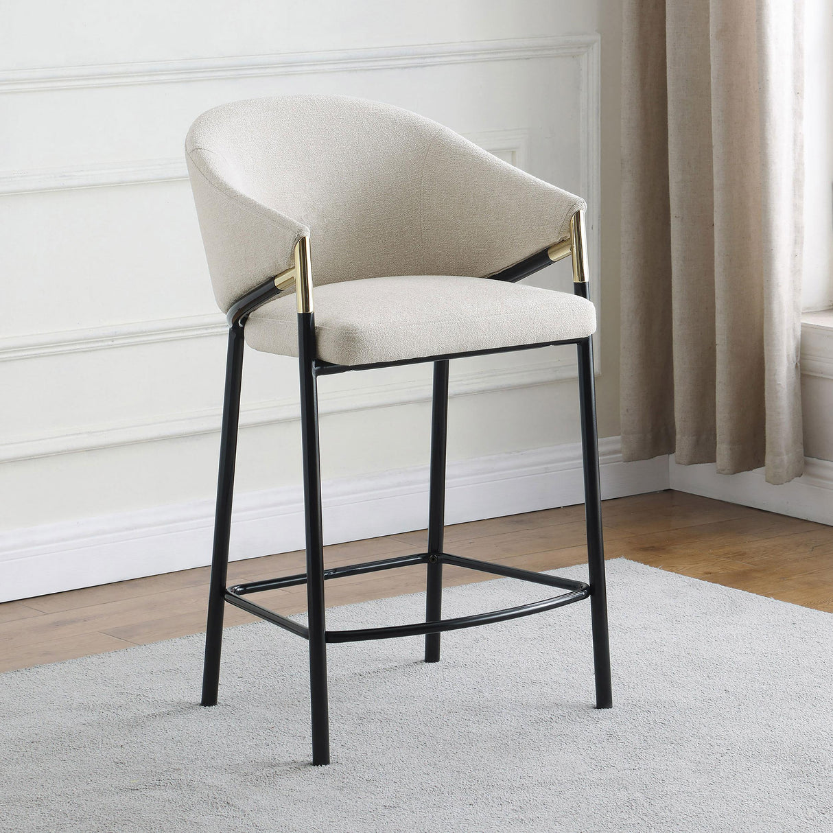  Coaster Furniture Chadwick 183436 Fabric Upholstered Counter Chair - Beige IMAGE 9