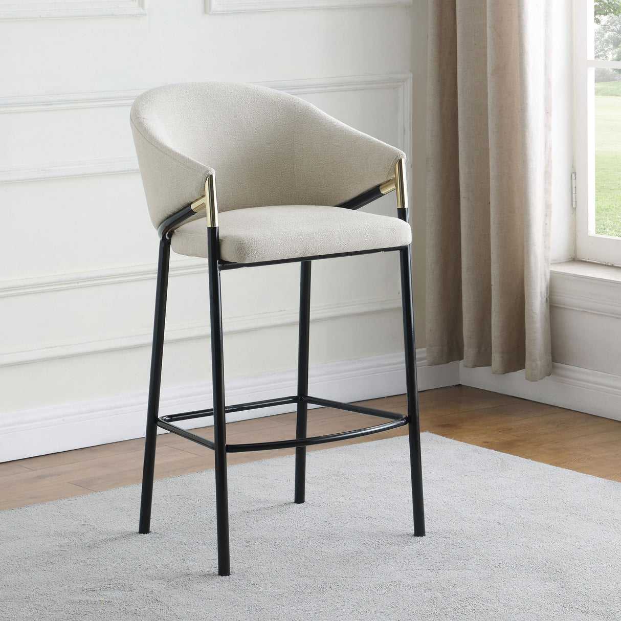  Coaster Furniture Chadwick 183437 Fabric Upholstered Bar Chair - Beige IMAGE 9