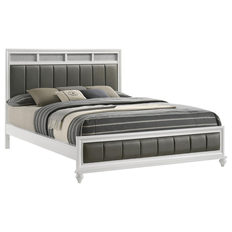  Coaster Furniture Barzini 205891KW Wood California King Panel Bed - White IMAGE 2