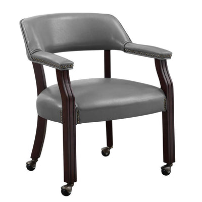  Steve Silver Furniture Tournament TU500AG Arm Chair w/Casters - Gray IMAGE 1