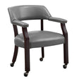  Steve Silver Furniture Tournament TU500AG Arm Chair w/Casters - Gray IMAGE 1
