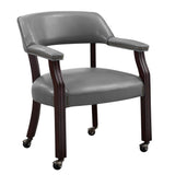  Steve Silver Furniture Tournament TU500AG Arm Chair w/Casters - Gray IMAGE 1