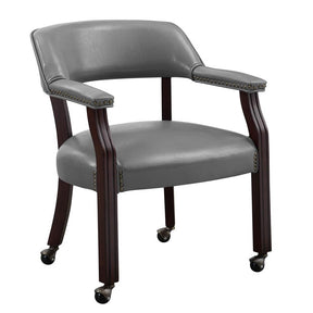  Steve Silver Furniture Tournament TU500AG Arm Chair w/Casters - Gray IMAGE 1