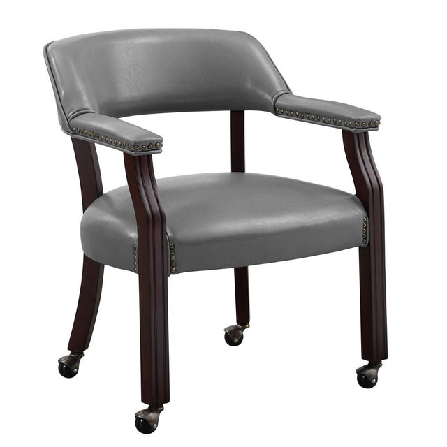  Steve Silver Furniture Tournament TU500AG Arm Chair w/Casters - Gray IMAGE 1