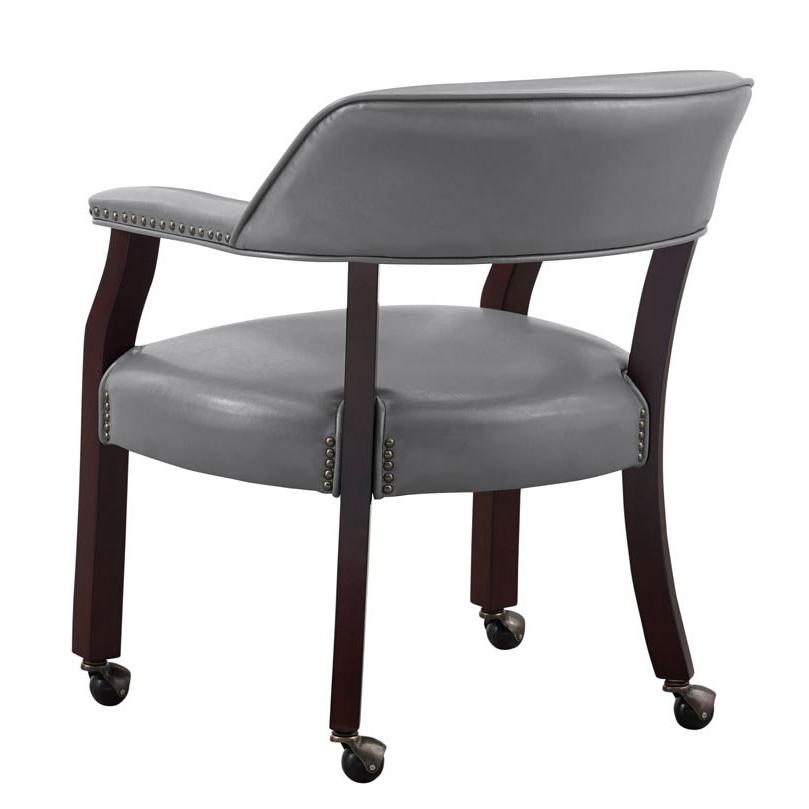  Steve Silver Furniture Tournament TU500AG Arm Chair w/Casters - Gray IMAGE 3