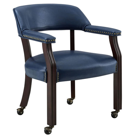  Steve Silver Furniture Tournament TU500AN Arm Chair w/Casters - Navy IMAGE 1