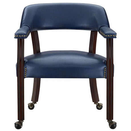  Steve Silver Furniture Tournament TU500AN Arm Chair w/Casters - Navy IMAGE 2
