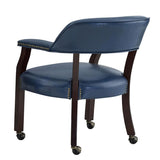  Steve Silver Furniture Tournament TU500AN Arm Chair w/Casters - Navy IMAGE 3