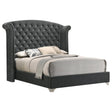  Coaster Furniture Melody 223381Q Upholstered Queen Wingback Bed - Grey IMAGE 1