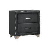  Coaster Furniture Melody 223382 Upholstered 2-Drawer Nightstand - Grey IMAGE 1