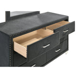  Coaster Furniture Melody 223383 6-Drawer Upholstered Dresser - Grey IMAGE 2