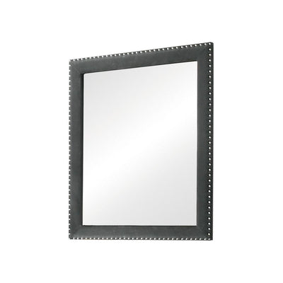  Coaster Furniture Melody 223384 Upholstered Dresser Mirror - Grey IMAGE 1