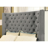  Furniture of America Mirabelle California King Upholstered Panel Bed CM7679GY-CK-VN IMAGE 3