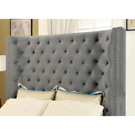  Furniture of America Mirabelle King Upholstered Panel Bed CM7679GY-EK-VN IMAGE 3