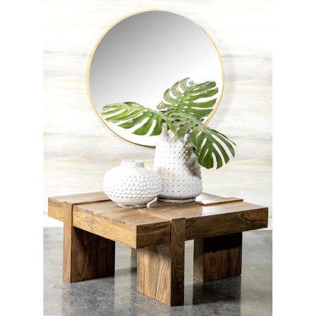  Coaster Furniture Samira 724138 Square Solid Wood Coffee Table - Natural Sheesham IMAGE 6