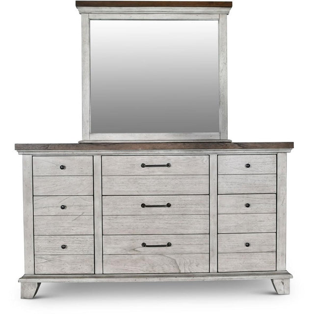  Steve Silver Furniture Bear Creek BC900DRMR Dresser and Mirror - White Smoke IMAGE 1