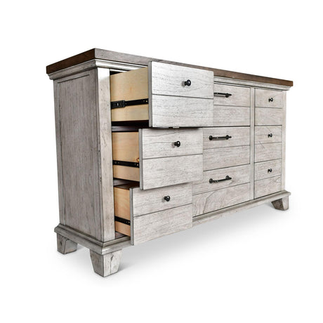  Steve Silver Furniture Bear Creek BC900DRMR Dresser and Mirror - White Smoke IMAGE 4