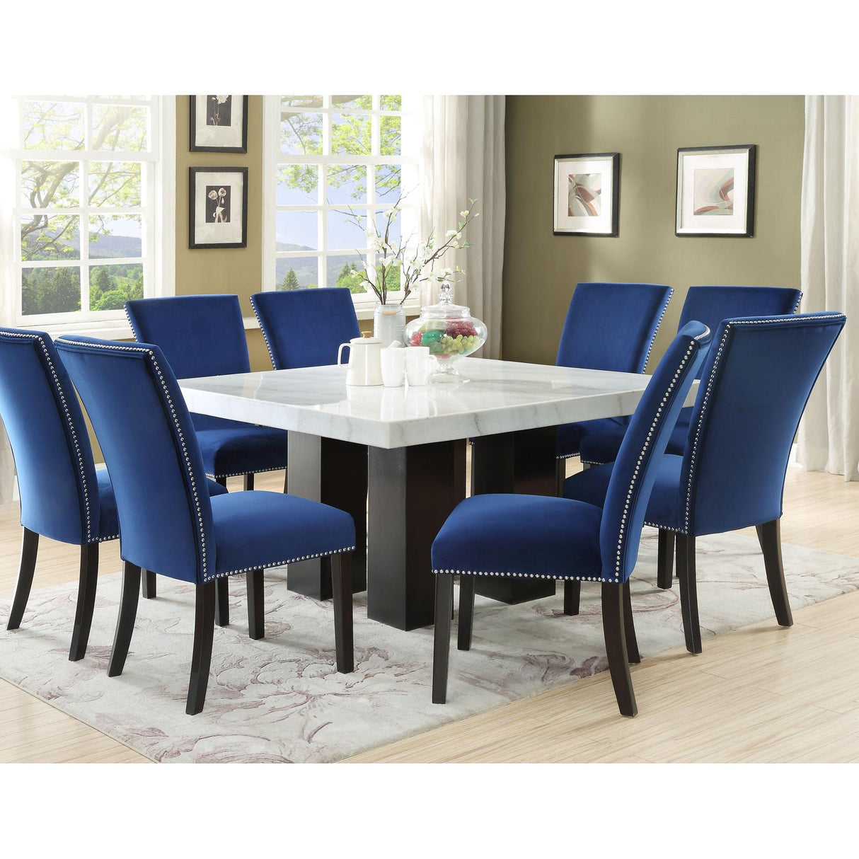  Steve Silver Furniture Camila CM540PT420WB Square Dining Table IMAGE 5