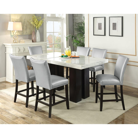  Steve Silver Furniture Camila CM420WT540PB Counter Height Dining Table - White/Espresso IMAGE 4
