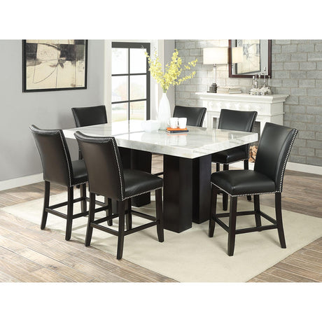  Steve Silver Furniture Camila CM420WT540PB Counter Height Dining Table - White/Espresso IMAGE 5