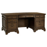  Coaster Furniture Hartshill 881281 72-inch 7-Drawer Executive Desk - Burnished Oak IMAGE 1